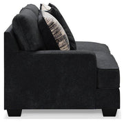 Ashley Furniture Lavernett living room set with sofa and armchair in a modern design, showcasing plush fabric and contemporary style.