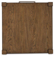 Cabalynn end table by Ashley Furniture featuring a sleek wood finish and modern design, perfect for living room or bedroom decor.