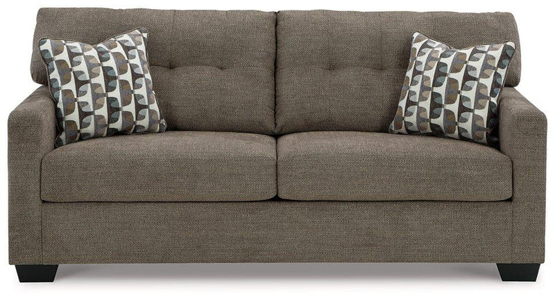 Ashley Furniture Mahoney living room set with sofa and armchair, featuring neutral upholstery and modern design.