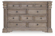 Ashley Furniture Blairhurst Dresser with multiple drawers and dark wood finish, showcasing elegant bedroom storage and organization.