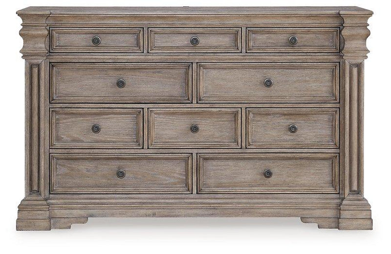 Ashley Furniture Blairhurst Dresser with multiple drawers and dark wood finish, showcasing elegant bedroom storage and organization.