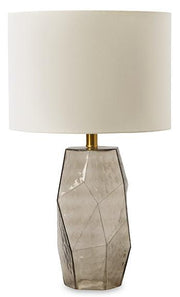 Ashley Furniture Taylow table lamp set featuring two modern lamps with fabric shades and sleek bases for stylish home lighting.