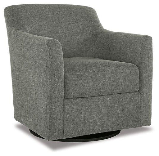 Ashley Furniture Bradney swivel accent chair with plush upholstery and modern design, ideal for lounge or living room decor.