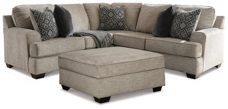 Ashley Furniture Bovarian Living Room Set with sofa and armchairs, featuring neutral upholstery and modern design.