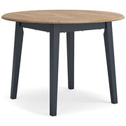 Ashley Furniture Gesthaven dining set with a rectangular wood table and six matching upholstered chairs in a modern dining room.