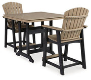 Outdoor dining set by Ashley Furniture featuring a table and chairs for patio or garden dining.