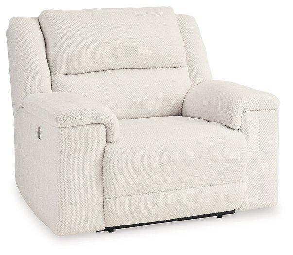 Ashley Furniture Keensburg Oversized Power Recliner with plush cushioning and modern design, shown in a cozy living room setting.