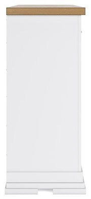 Ashbryn dresser by Ashley Furniture featuring a modern wood finish with multiple drawers and sleek metal handles.