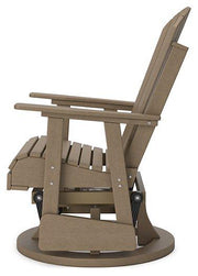 Ashley Furniture Hyland Wave outdoor swivel glider chair for outdoor dining, featuring a comfortable cushioned seat and stylish design.