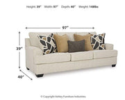 Ashley Furniture Heartcort Living Room Set featuring a sofa and armchair with plush cushions and neutral fabric upholstery.