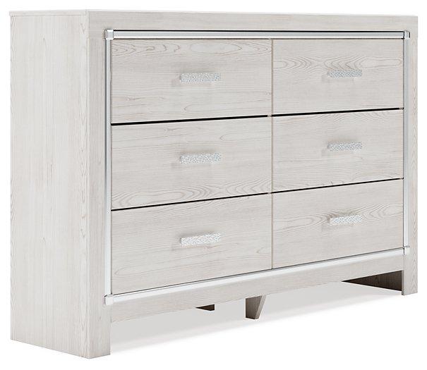 Ashley Furniture Altyra dresser with multiple drawers, showcasing a modern wooden design and sleek finish.