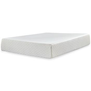 Ashley Furniture Chime 12-inch memory foam mattress in a box, showing plush surface and supportive design.