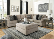 Ashley Bovarian living room set with sofa and armchair featuring neutral fabric upholstery and modern design.