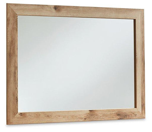 Ashley Furniture Hyanna bedroom mirror with a sleek, modern design, featuring a large rectangular reflective surface.