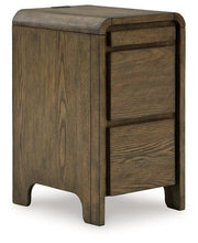 Ashley Furniture Jensworth accent table with a smooth wooden surface and modern design, perfect for living room decor.