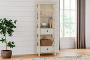 Ashley Furniture Bolanburg display cabinet server with glass doors and wooden shelves, ideal for stylish dining or living room storage.
