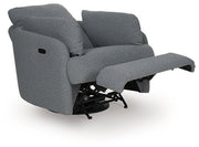 Ashley Furniture Alainmont Next-Gen Nuvella swivel power recliner accent chair with plush upholstery and modern design.