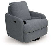 Ashley Furniture Alainmont Next-Gen Nuvella swivel power recliner accent chair with plush upholstery and modern design.