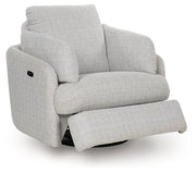 Ashley Furniture Alainmont Next-Gen Nuvella swivel power recliner accent chair with plush upholstery and modern design.