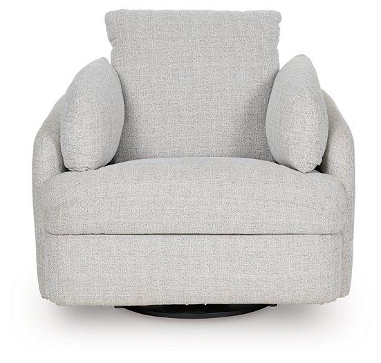 Ashley Furniture Alainmont Next-Gen Nuvella swivel power recliner accent chair with plush upholstery and modern design.