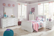 Ashley Furniture Anarasia bedroom set featuring a bed, dresser, and nightstands in a stylish, coordinated bedroom furniture design.