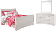 Ashley Furniture Anarasia bedroom set with a queen-sized bed, matching nightstands, and a dresser in a modern, elegant design.