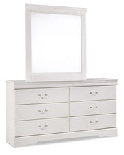 Ashley Furniture Anarasia bedroom set with a modern bed frame, matching nightstands, and a stylish dresser in a contemporary bedroom setup.