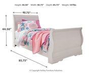 Ashley Furniture Anarasia bedroom set featuring a bed, nightstands, and dresser in a stylish, modern bedroom furniture design.
