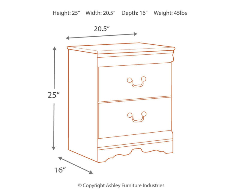 Ashley Furniture Anarasia bedroom set with a bed, nightstands, and dresser in a stylish, contemporary design.