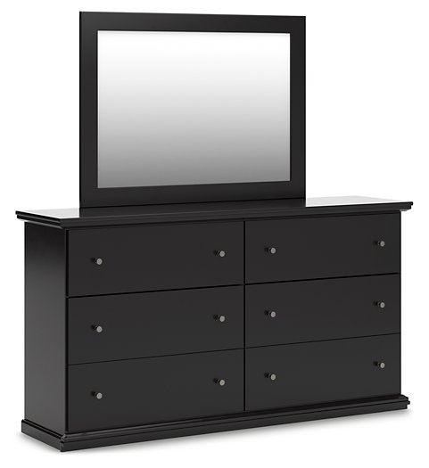 Ashley Furniture Maribel dresser with matching mirror, wooden storage unit with multiple drawers and elegant design.