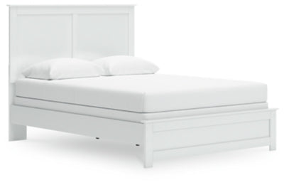 Ashley Furniture Bostwick Shoals Bed with a dark wood finish, showcasing a modern bed frame with a headboard and footboard.