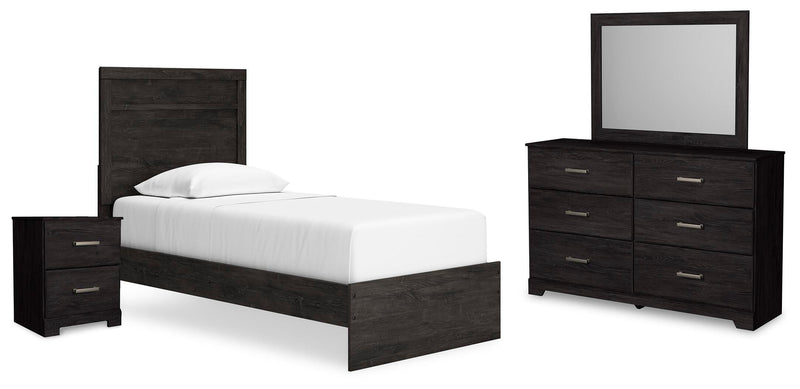 Ashley Furniture Belachime bedroom set with a modern bed frame, matching nightstands, and stylish bedroom furniture in a cozy setting.