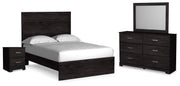 Ashley Furniture Belachime bedroom set with a bedroom image showing coordinated bed, dresser, and nightstands in a stylish design.