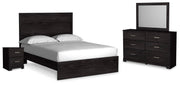 Ashley Furniture Belachime bedroom set with a modern design, featuring a bed, nightstands, and matching dresser in a warm finish.