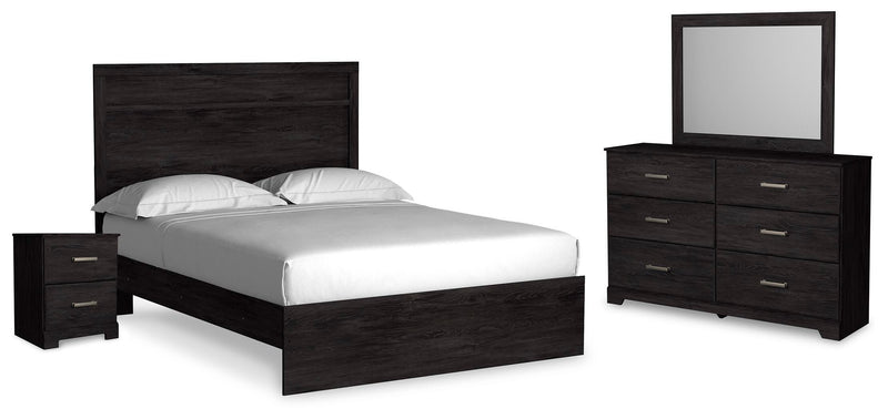 Ashley Furniture Belachime bedroom set with a modern design, featuring a bed, nightstands, and matching dresser in a warm finish.