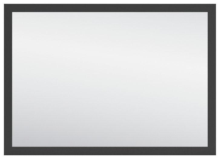 Ashley Furniture Cadmori dresser and mirror set with a sleek wooden dresser and matching mirror, shown head-on in a modern bedroom setting.