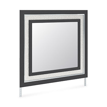 Ashley Furniture Zuraleus bedroom mirror, angled view showing the elegant frame and reflective glass surface.