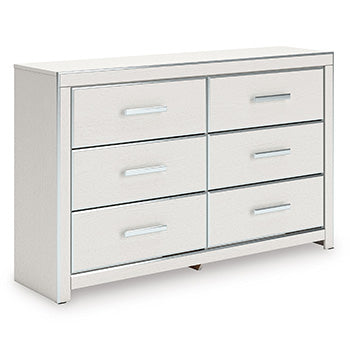 Ashley Furniture Zuraleus dresser with sleek wood finish and multiple drawers, shown from an angled view.