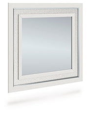 Ashley Furniture Zuraleus bedroom mirror with a sleek framed design, viewed from an angle showing its stylish structure.
