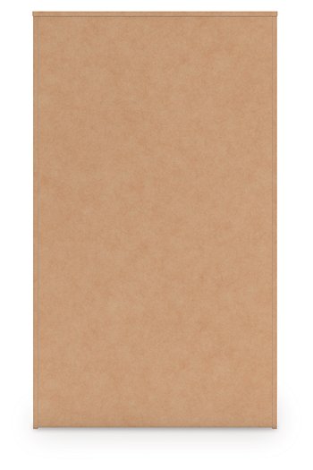 Back view of Ashley Furniture Zuraleus chest of drawers showing dark wood finish and sleek modern design.