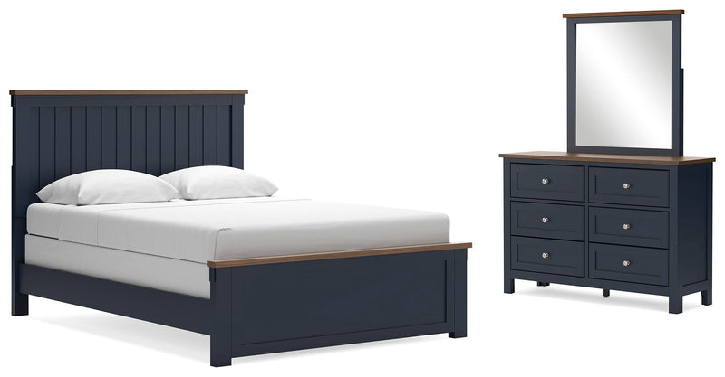 Ashley Furniture Landocken bedroom set featuring a modern bed frame, matching nightstands, and coordinated bedroom furniture.