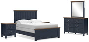 Ashley Furniture Landocken Bedroom Set with a modern bed frame, matching nightstands, and coordinated bedroom furniture pieces.