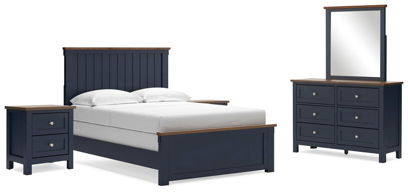 Ashley Furniture Landocken Bedroom Set with a modern bed frame, matching nightstands, and coordinated bedroom furniture pieces.
