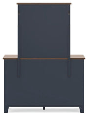 Ashley Furniture Landocken bedroom set with a modern bed frame, matching nightstands, and a coordinated dresser in a stylish bedroom.