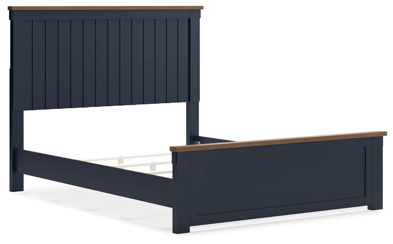 Ashley Furniture Landocken Bedroom Set featuring a modern bed frame, matching nightstands, and bedroom decor in a stylish design.