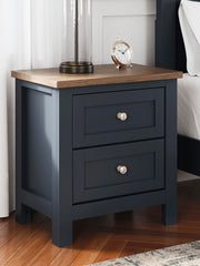 Ashley Furniture Landocken Bedroom Set featuring a bed, dresser, and nightstands in a modern bedroom design.
