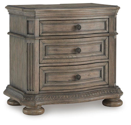 Ashley Furniture Ardenfield nightstand with a closed drawer and modern design, shown from an angled side view.
