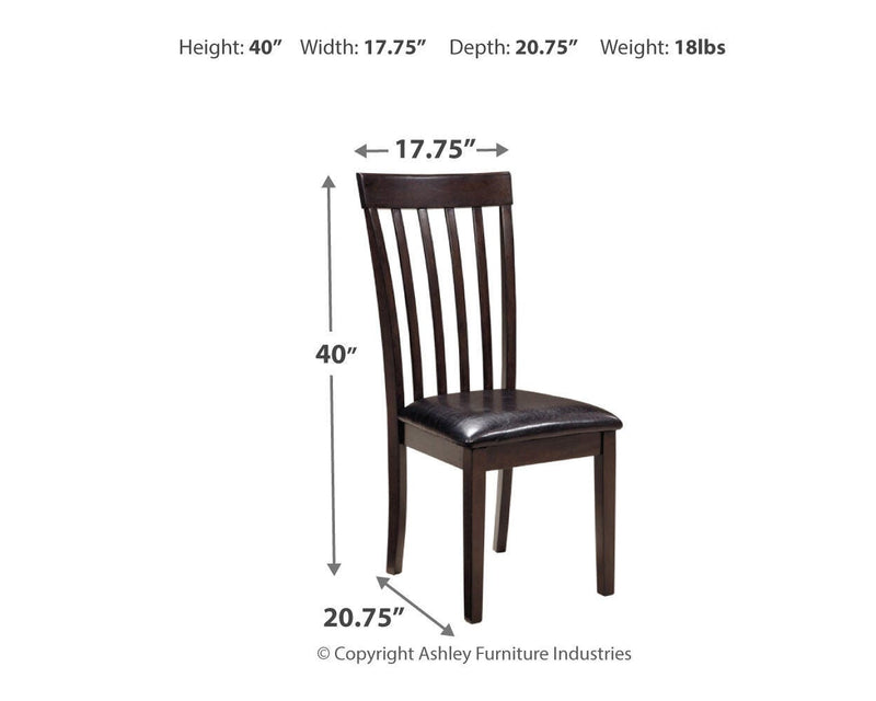 Ashley Furniture Hammis dining chair set featuring four upholstered chairs with wooden legs, ideal for modern dining rooms.