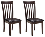 Ashley Furniture Hammis Dining Chair Set featuring four upholstered chairs with dark wooden legs and modern design.