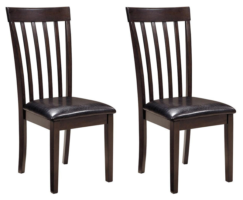 Ashley Furniture Hammis Dining Chair Set featuring four upholstered chairs with dark wooden legs and modern design.